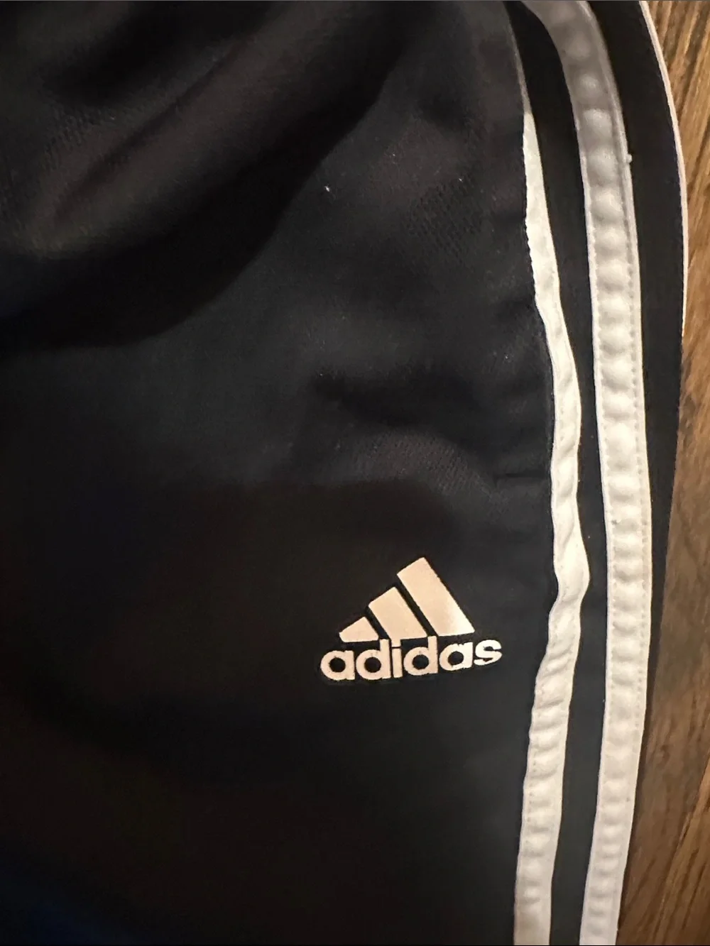 Adidas Youth 16/18 XLG Kids Black Athletic Track Pants with White Stripes